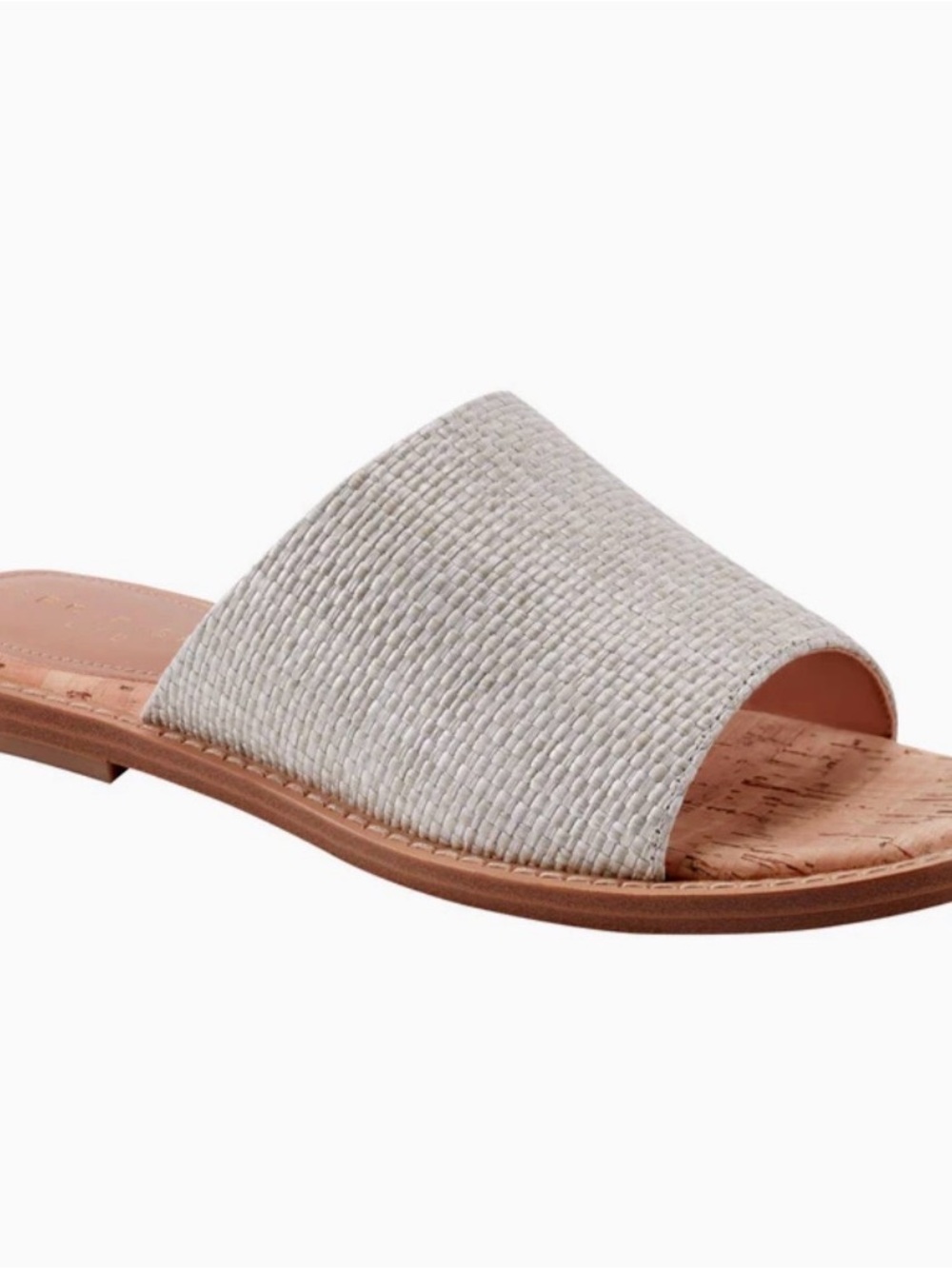 Woven Slide Sandal in Light Grey